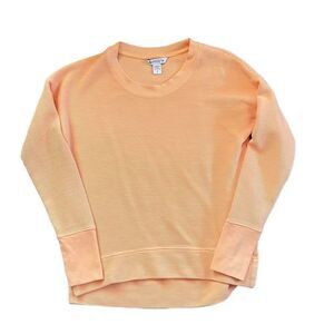 ATHLETA Coaster Luxe Waffle Sweatshirt Orange Size Small